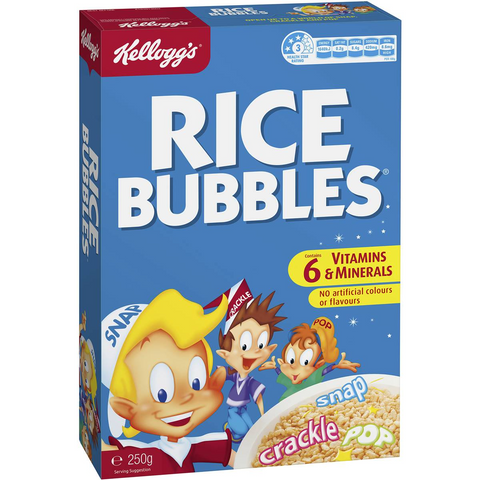 Kellogg's Rice Bubbles Puffed Rice Breakfast Cereal 250g