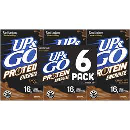 Sanitarium Up&go Protein Energize Choc 250ml X6 Pack