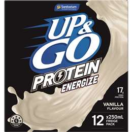 Sanitarium Up&go Protein Energize Vanilla 250ml X12 Pack