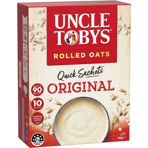 Uncle Tobys Oats Quick Sachets Original Porridge 340g