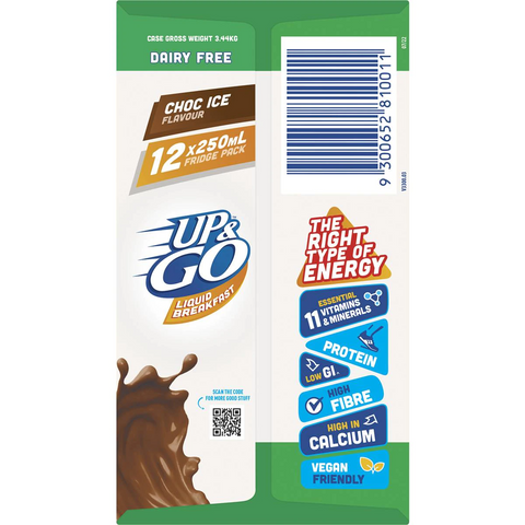 Sanitarium Up&go Dairy Free Liquid Breakfast Choc Ice 12 Pack