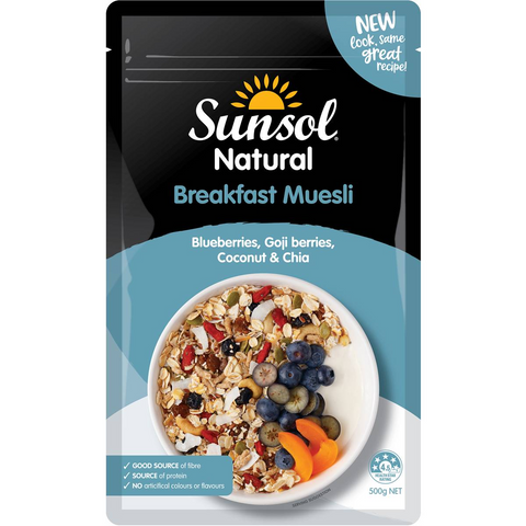 Sunsol Muesli Blueberry Chia Goji Coconut 500g