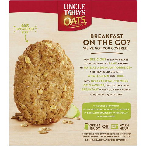 Uncle Tobys Oats Breakfast Bakes Cereal Bar Apple & Cinnamon 260g