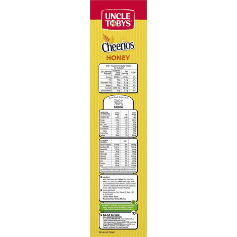 Uncle Tobys Cheerios Honey Breakfast Cereal 570g