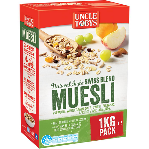 Uncle Tobys Natural Style Swiss Blend Muesli Breakfast Cereal 1kg