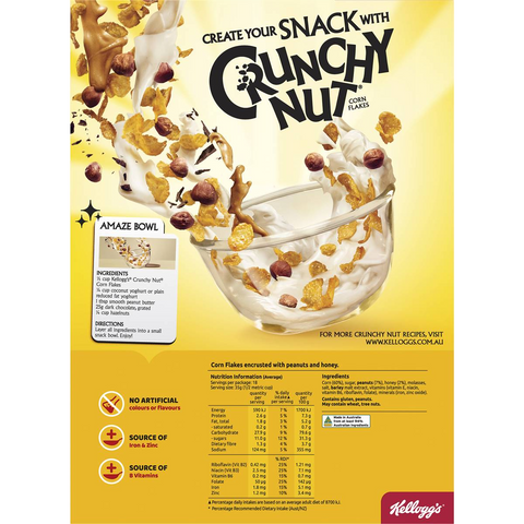 Kellogg's Crunchy Nut Corn Flakes Breakfast Cereal 640g