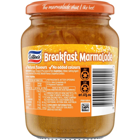 Cottee's Breakfast Marmalade 375g