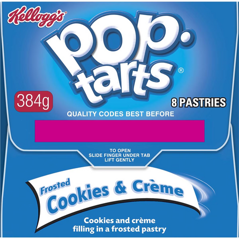 Kellogg's Pop Tarts Frosted Cookies & Crème Toaster Pastries 384g