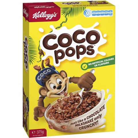 Kellogg's Coco Pops Chocolatey Breakfast Cereal 375g