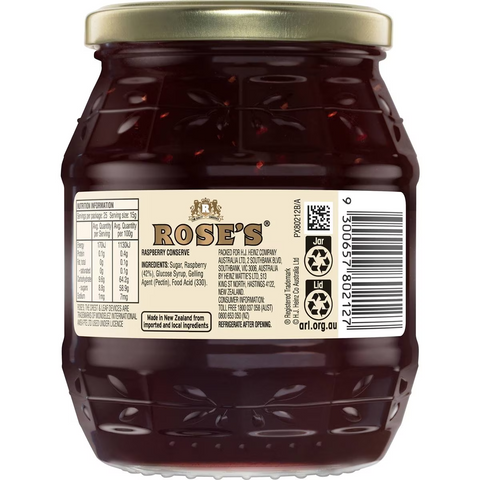 Rose's Raspberry Conserve 375g