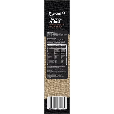 Carman's Honey, Vanilla & Cinnamon Gourmet Porridge Sachets 320g