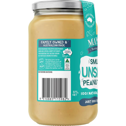 Mayver's Unsalted Smunchy Peanut Butter 375g