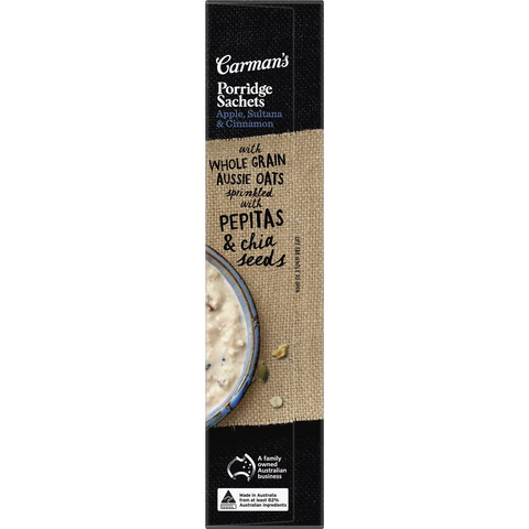 Carman's Gourmet Porridge Sachets Apple Sultana & Cinnamon 8x320g