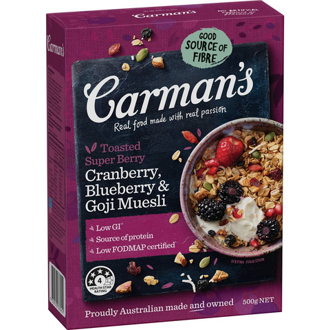 Carman's Super Berry Muesli Blueberry & Goji Muesli 500g