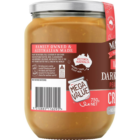 Mayver's Dark Roasted Peanut Butter Crunchy 750g