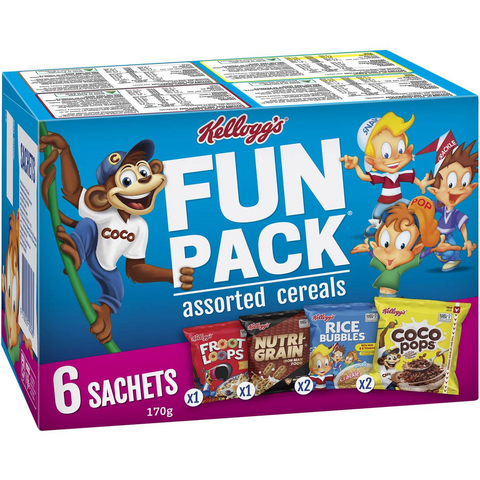 Kellogg's Fun Pack Breakfast Cereals Assorted 170g