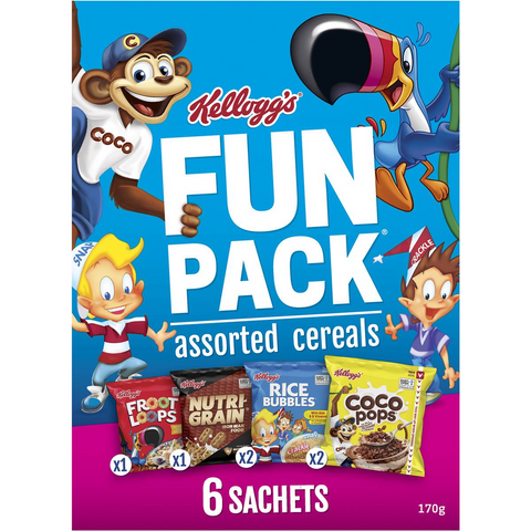 Kellogg's Fun Pack Breakfast Cereals Assorted 170g