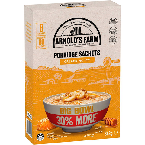 Arnold's Farm Porridge Sachets Creamy Honey 8 Pack