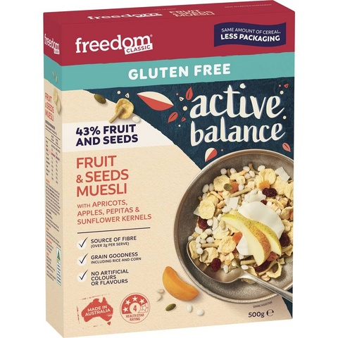 Freedom Active Balance Fruit & Seeds Muesli Cereal 500g