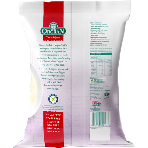 Orgran Gluten Free Porridge Quinoa 500g