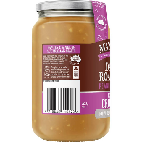 Mayver's Dark Roasted Extra Crunchy Peanut Butter 375g