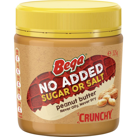 Bega Peanut Butter No Added Sugar Or Salt Crunchy 325g