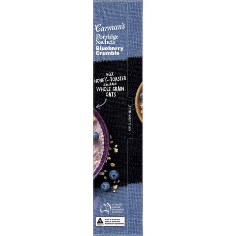 Carman's Porridge Sachets Blueberry Crumble 6 Pack