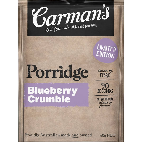 Carman's Porridge Sachets Blueberry Crumble 6 Pack