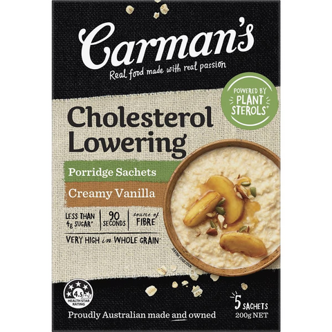 Carman's Cholesterol Lowering Porridge Sachets Creamy Vanilla 5 Pack