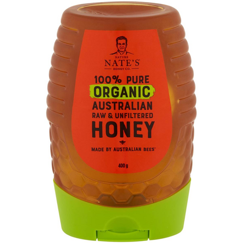 Nature Nate's 100% Pure Organic Australian Raw & Unfiltered Honey 400g