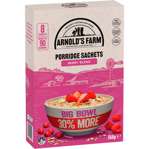 Arnold's Farm Porridge Sachets Berry Blend 8 Pack