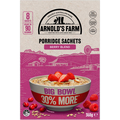 Arnold's Farm Porridge Sachets Berry Blend 8 Pack