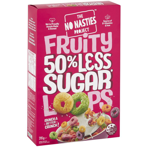 No Nasties Fruity 50% Less Sugar Fruity Loops Cereal 285g