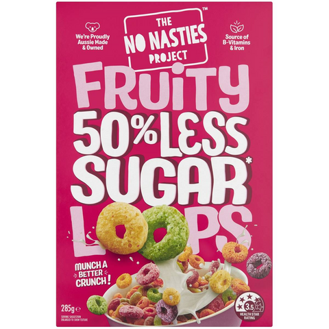 No Nasties Fruity 50% Less Sugar Fruity Loops Cereal 285g