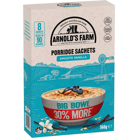 Arnold's Farm Porridge Sachets Smooth Vanilla 8 Pack