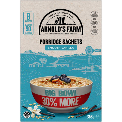 Arnold's Farm Porridge Sachets Smooth Vanilla 8 Pack