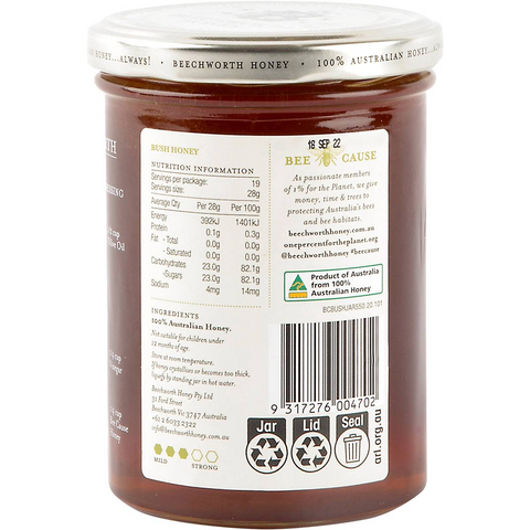 Beechworth Bee Cause 100% Australian Bush Honey Jar 550g