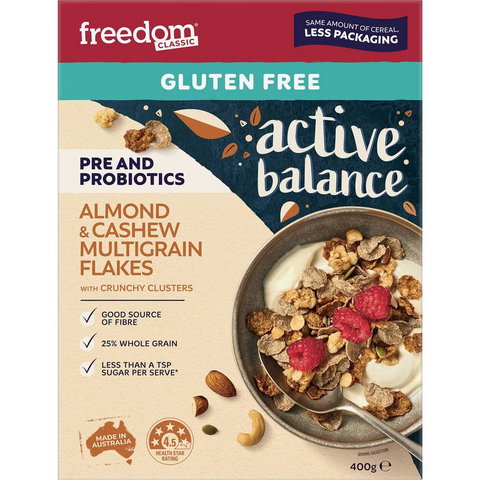 Freedom Active Balance Almond & Cashew Multigrain Flakes Cereal 400g