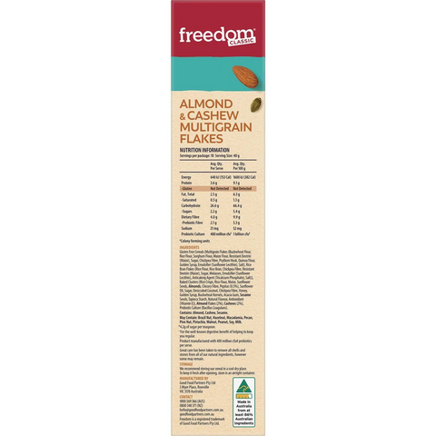 Freedom Active Balance Almond & Cashew Multigrain Flakes Cereal 400g