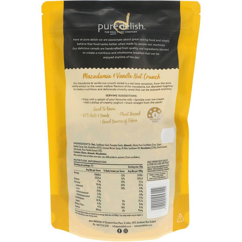 Pure Delish Macadamia & Vanilla Nut Crunch 375g