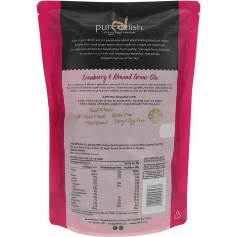 Pure Delish Cranberry & Almond Grainola 375g