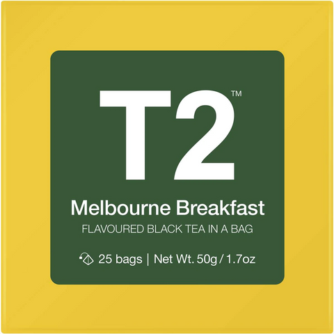 T2 Melbourne Breakfast Black Tea Bags 25 Pack