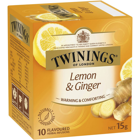 Twinings Lemon & Ginger Tea Bags 10 Pack 15g