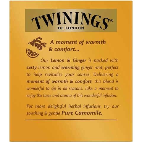 Twinings Lemon & Ginger Tea Bags 10 Pack 15g