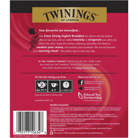 Twinings English Breakfast Extra Strong Tea Bags 80 Pack