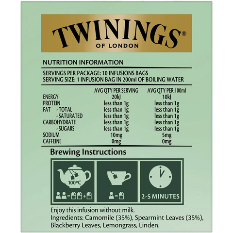 Twinings Camomile & Spearmint Tea Bags 10 Pack