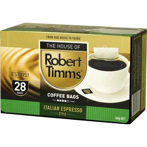 Robert Timms Italian Espresso Style Coffee Bags 28 Pack