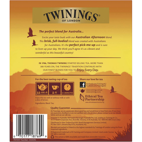 Twinings Australian Afternoon Tea Bags 100 Pack