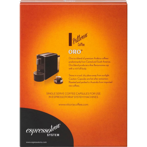 Vittoria Espressotoria Oro Coffee Capsules 12 Pack