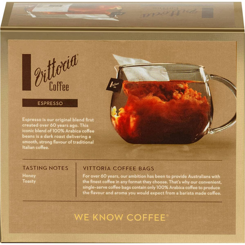 Vittoria Coffee Bags Espresso 20 Pack